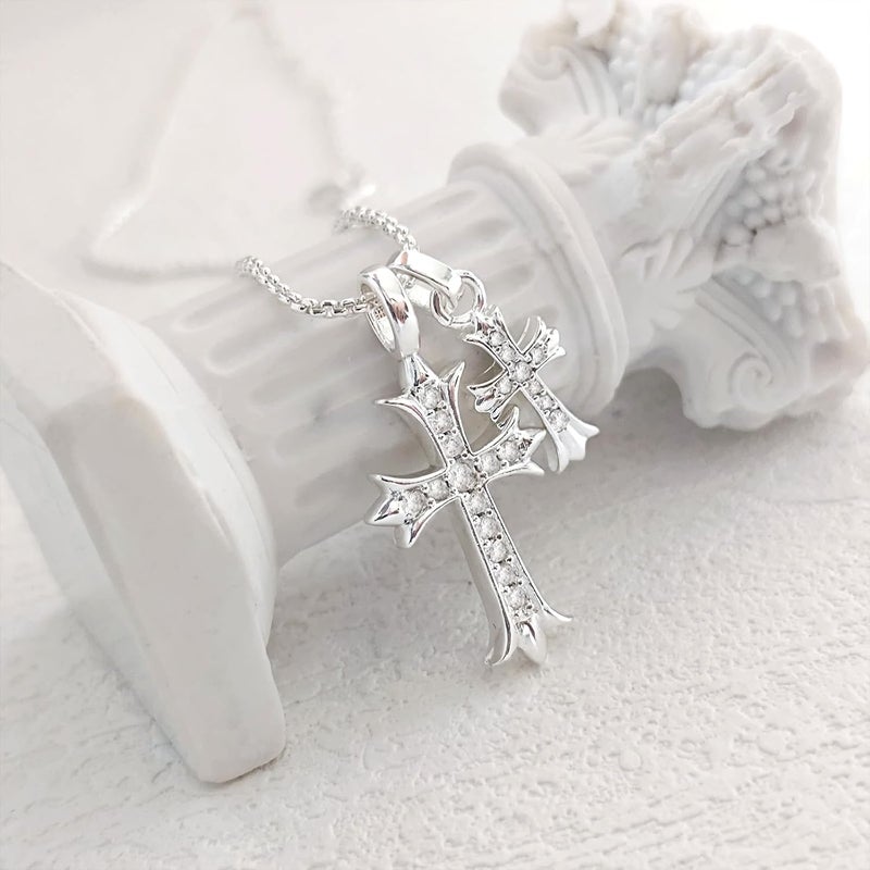 Partm Gold Cross Necklace for Women 14K Plated Dainty Pendant Cross Chain Faith Crucifix Choker Baptism Necklace for Women Trendy Religious Jewelry Hypoallergenic - Image 4